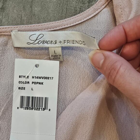 Lovers + Friends Dress Womens Size L Shimmy Pink Fit & Flare Mini Long Sleeve - Picture 12 of 16